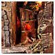 Borough with grotto Nativity castle fountain wood cork 50X55X60 cm neapolitan nativity s2