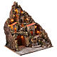 Borough with grotto Nativity castle fountain wood cork 50X55X60 cm neapolitan nativity s5