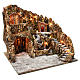 Village for nativity scene with lights, cave, water stream and houses 45x50x60 cm, Neapolitan style s3