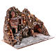 Village for nativity scene with lights, water stream movement and cave 55x85x65 cm, Neapolitan style s3