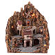 Hamlet for Neapolitan Nativity Scene with illuminated oven and moving mill 70x65x60 cm s1