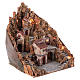 Hamlet for Neapolitan Nativity Scene with illuminated oven and moving mill 70x65x60 cm s3