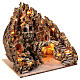 Neapolitan nativity scene setting with lights, cave and stream 50x50x60 cm s5