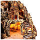 Presepe borgo illuminato con grotta Natività e ruscello movimento presepe napoletano 50X50X60 cm s6