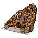 Nativity scene setting with lights, mill, stream and oven 60x65x65, Neapolitan style s2