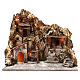 Nativity scene with lights, fountain and oven 55x60x60 cm, Neapolitan style s1