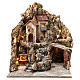 Neapolitan nativity scene setting with lights, fountain and oven 50X40X50 cm s1