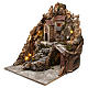Neapolitan nativity scene setting with lights, fountain and oven 50X40X50 cm s2
