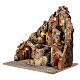 Illuminated Village Neapolitan nativity with cave 35X45X35 cm wood and cork s2