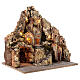 Illuminated Village Neapolitan nativity with cave 35X45X35 cm wood and cork s3