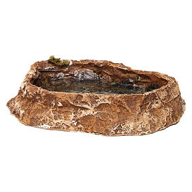 Laghetto con effetto acqua 5x25x20 cm resina presepe napoletano