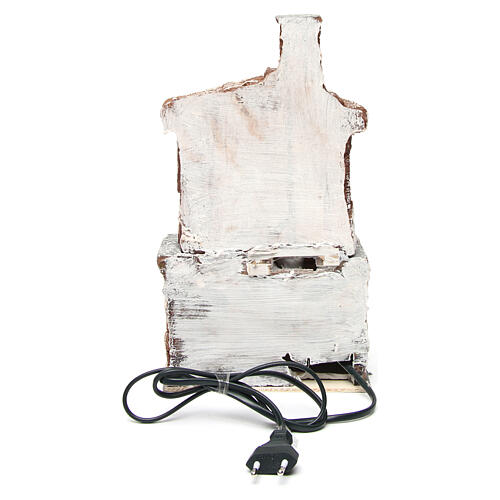 Ofen aus Harz mit Glühbirne 30x15x10 cm neapolitanische Krippe 4