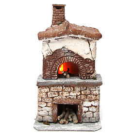 Forno em resina com lâmpada 30x15x10 cm presépio napolitano