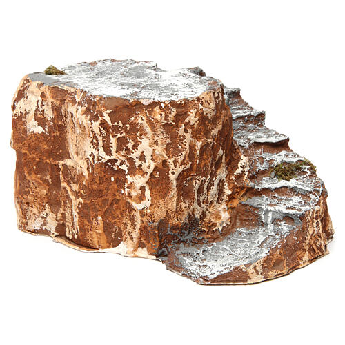 Untergrund Stein mit geschwungener Treppe aus Harz neapolitanische Krippe, 10x15x20 cm 3