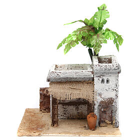 Podwójny dom w stylu arabskim z pionowymi kolumnami z drewna i żywicy, 20x20x20 cm