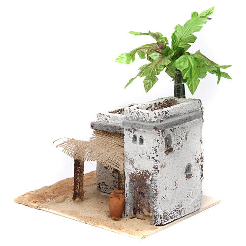 Podwójny dom w stylu arabskim z pionowymi kolumnami z drewna i żywicy, 20x20x20 cm 2