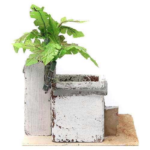 Podwójny dom w stylu arabskim z pionowymi kolumnami z drewna i żywicy, 20x20x20 cm 4