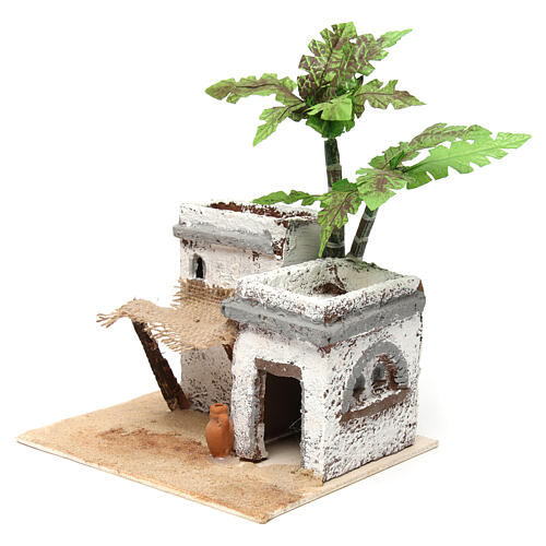 Dom w stylu arabskim z giętymi kolumnami, 20x20x20 cm z drewna i żywicy 2