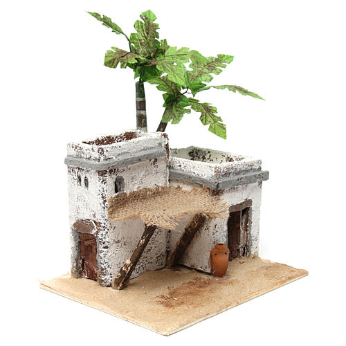 Dom w stylu arabskim z giętymi kolumnami, 20x20x20 cm z drewna i żywicy 3