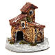 House in resin on wooden base mod. A for Neapolitan Nativity 10x10x10 cm s1