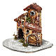 House in resin on wooden base mod. A for Neapolitan Nativity 10x10x10 cm s2