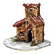 House in resin on wooden base mod. B for Neapolitan Nativity 10x10x10 cm s2