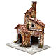 Three-house structure in resin on wooden base for Neapolitan Nativity Scene 20x15x15 cm s2