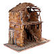 Stable in wood and cork for 30 cm statues 105x115x60 cm, Neapolitan nativity scene s3