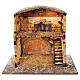 Stalla in legno e sughero per statue 30 cm dim. 105x115x60 cm ambientazione presepe napoletano s1