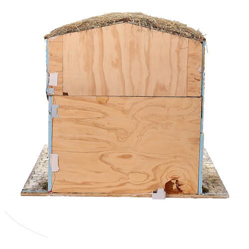 Stajnia z drewna i korka dla figurek 30 cm, wym. 105x115x60 cm, sceneria szopkia neapolitańska 7
