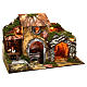Village with Lights and Movement 40x20x30 cm nativity 10 cm s3