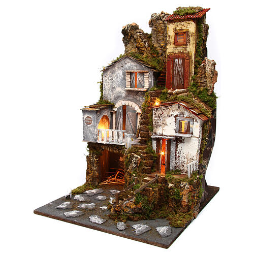 Wioska z oświetleniem, 45x52x70, do szopki, MOD. B 2