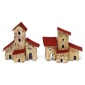 Domki do szopki, 2 szt., 6,5x4x7 cm