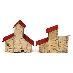 Domki do szopki, 2 szt., 6,5x4x7 cm
