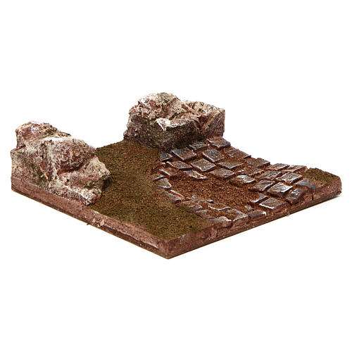 Modular road with bend and rocks 10 cm 3