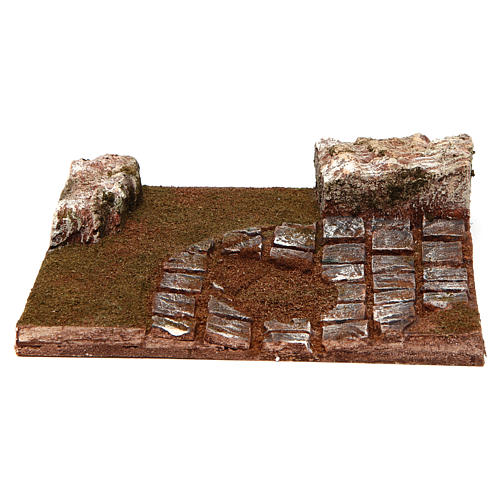 Modular road with bend and rocks 12 cm 1