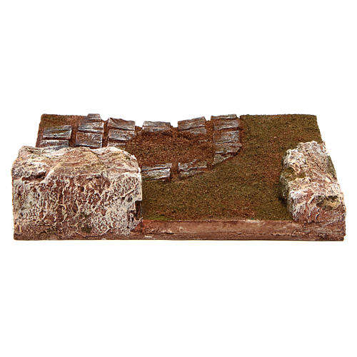 Modular road with bend and rocks 12 cm 4