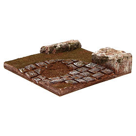 Strada componibile curva con rocce 12 cm