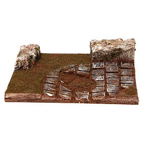 Joinable bended road part with rocks for Nativity Scene 12 cm
