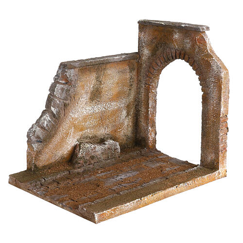 Odcinek drogi modułowej - murek i łuk, szopka 12 cm 2
