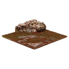 Joinable bended road part with rock for Nativity 10 cm