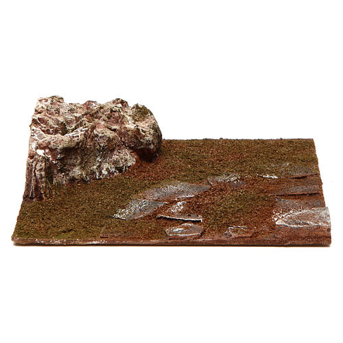 Joinable bended road part with rock for Nativity 10 cm 1