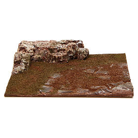 Straßenteilstück mit Felsen Modul für 12 cm Krippe