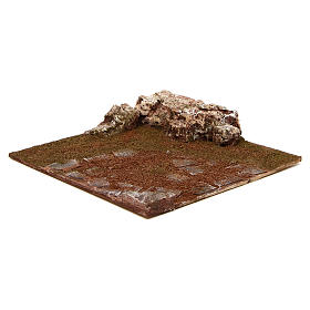 Joinable bended road part with rock for Nativity 12 cm