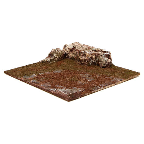 Joinable bended road part with rock for Nativity 12 cm 2