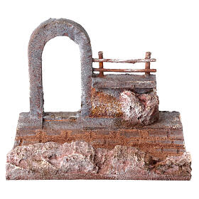 Strada con arco e ringhiera presepe da 10 cm