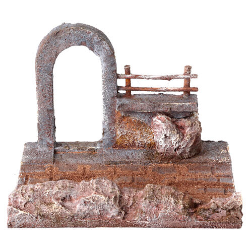 Strada con arco e ringhiera presepe da 10 cm 1