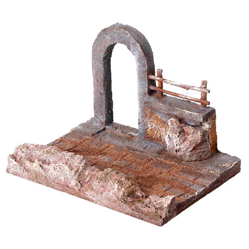 Strada con arco e ringhiera presepe da 10 cm 2