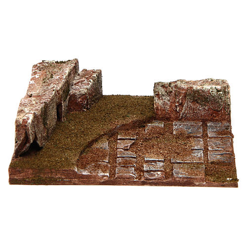 Joinable road part with wall for Nativity 10 cm 1