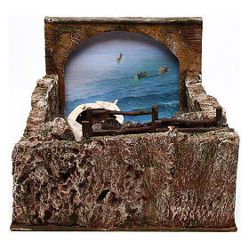 Ambientazione presepe mare e barca 21x44x29 presepe 10 cm